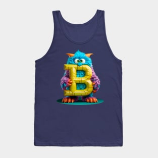 Adorable Kids Monster Alphabet Letter B Funny Back to School Tank Top